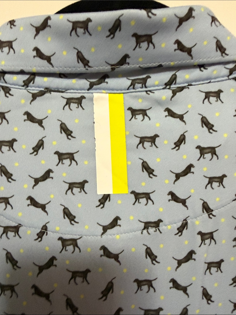 Rhoback Light Blue Polo with Small Black Dog Print - Picture 6 of 6